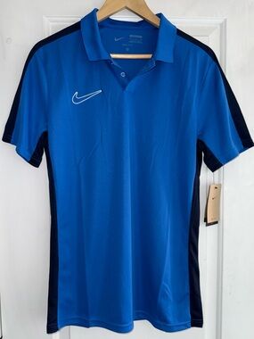 Nike NWT Dri-FIT Academy 23 Slim Fit Polo Shirt in Royal Blue/Navy